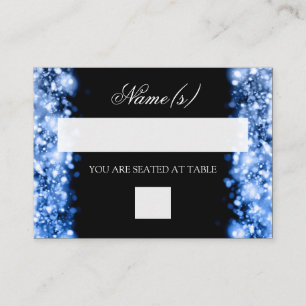 Tarjeta De Mesa Placecards bodas Luces Esparkling Azul zafiro