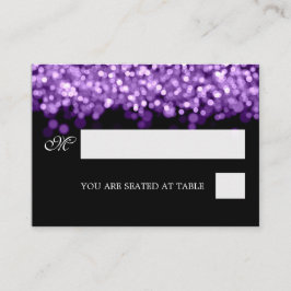 Tarjeta De Mesa Placecards bodas Luces púrpuras