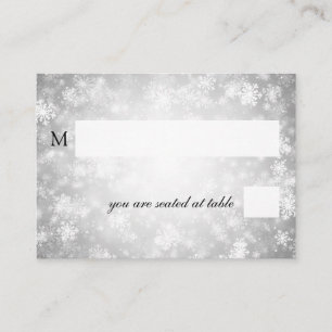 Tarjeta De Mesa Placecards bodas Silver Winter Wonderland