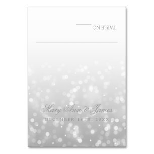 Tarjeta De Mesa Placecards de carpas bodas Brokek Silver Sparkle L