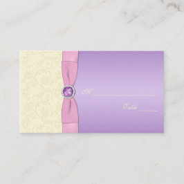 Tarjeta De Mesa Placecards de lavanda, rosa e marfil