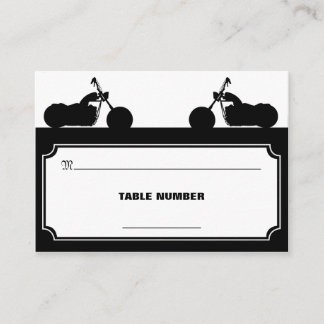 Tarjeta De Mesa Placecards de silueta para motociclistas blancos n