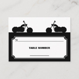 Tarjeta De Mesa Placecards de silueta para motociclistas blancos n