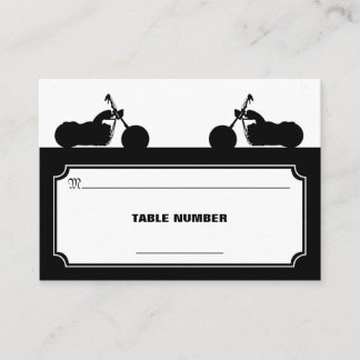 Tarjeta De Mesa Placecards de silueta para motociclistas blancos n
