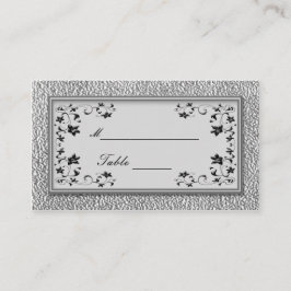 Tarjeta De Mesa Placecards florales negros y de agua