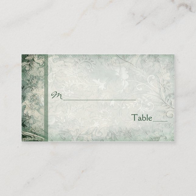Tarjeta De Mesa Placecards florales verdes y marfileños