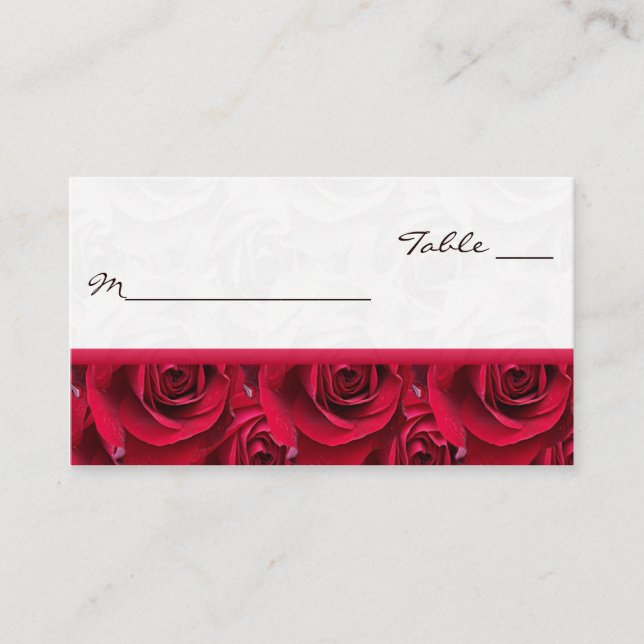 Tarjeta De Mesa Placecards Red Roses Galore (Anverso)
