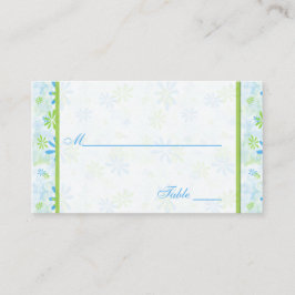Tarjeta De Mesa Placecas florales limínicas y azules