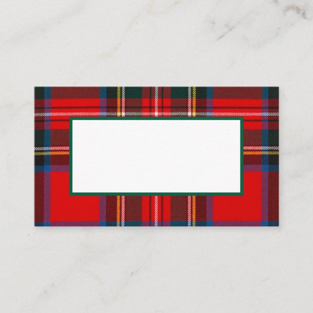 Tarjeta De Mesa Plaid de los Navidades de Stewart Royal (Anverso)