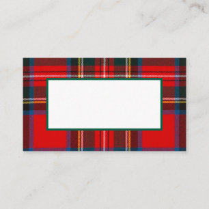 Tarjeta De Mesa Plaid de los Navidades de Stewart Royal