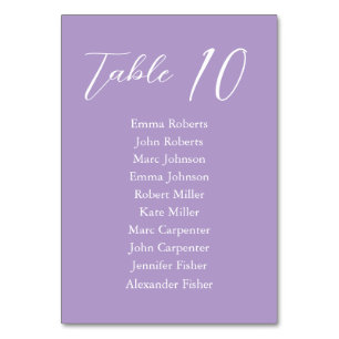Tarjeta De Mesa Plan de asiento de Boda de guión Minimalista viole