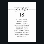 Tarjeta De Mesa Plan de asiento de Boda de guiones Minimalistas ne<br><div class="desc">plan de asientos con número de tabla de personalizable. Presenta un guión caprichoso negro y una tipografía clásica. Personalice agregando sus propios detalles. Este minimalista salón es perfecto para bodas,  duchas para bebés,  duchas de novias,  cumpleaños y mucho más.</div>