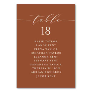 Tarjeta De Mesa Plan de asiento de Boda de Terracota con guión min