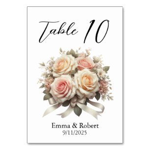 Tarjeta De Mesa Plan de asiento de Bodas de Rosas de guiones minim