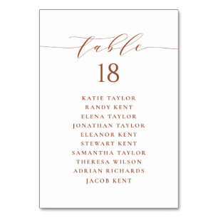 Tarjeta De Mesa Plan de asiento para Bodas de guiones Minimalistas