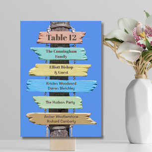Tarjeta De Mesa Plan de asiento para Bodas de Rótulo Rústico Tropi