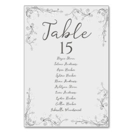Tarjeta De Mesa Plan de Asientos de Boda con Letra Script Capricho