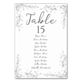 Tarjeta De Mesa Plan de Asientos de Boda con Letra Script Capricho