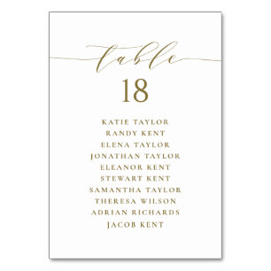 Tarjeta De Mesa Plan de asientos de casamiento con guiones minimal