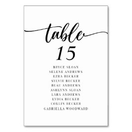 Tarjeta De Mesa Plan de Asientos de Letra Elegante 