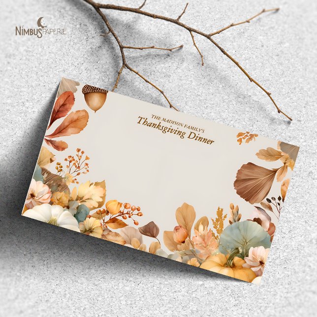 Tarjeta de mesa plana de flor muda de Acción de Gr (Subido por el creador)