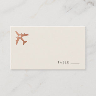Tarjeta De Mesa Plano de viajes del avión de cobre y Tan