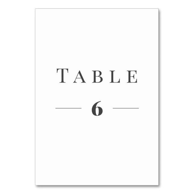Tarjeta De Mesa Plantilla de número de tabla de texto elegante (Anverso)