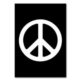 Tarjeta De Mesa Plantilla de símbolo de paz blanco