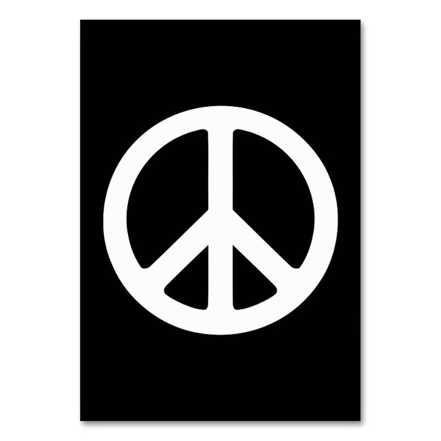 Tarjeta De Mesa Plantilla de símbolo de paz blanco (Anverso)