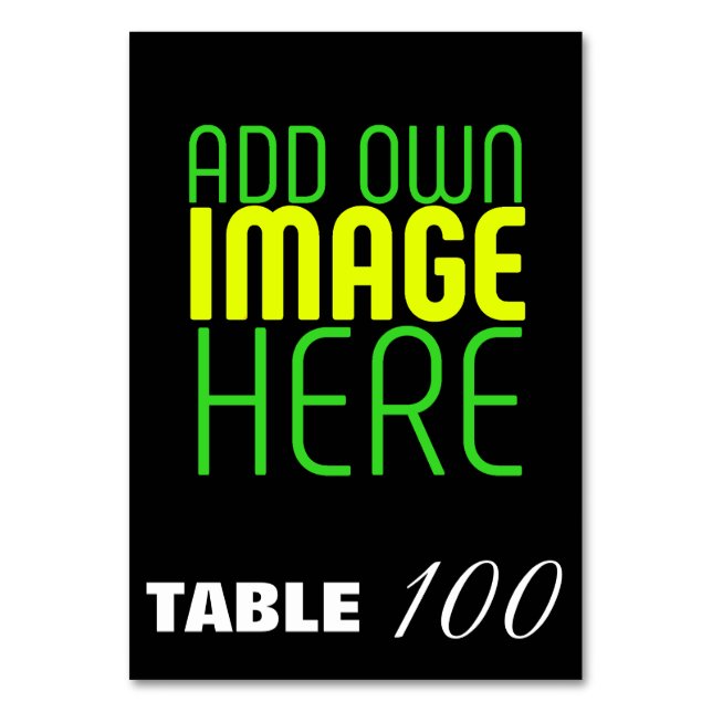 TARJETA DE MESA PLANTILLA DE TEXTO DE IMAGEN NEGRA SENCILLA EDITAB (Anverso)