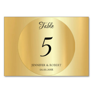 Tarjeta De Mesa Plantilla elegante personalizada de oro falso manu