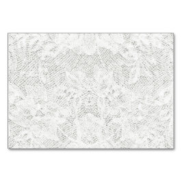 Tarjeta De Mesa Plantilla - Fondo de encaje blanco