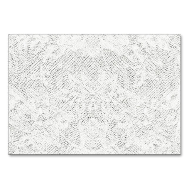 Tarjeta De Mesa Plantilla - Fondo de encaje blanco (Anverso)