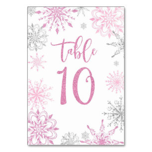 Tarjeta De Mesa Plata rosa Snowflex bebé ducha Diez