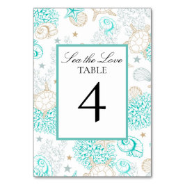 Tarjeta De Mesa Playa de bodas Sea The Love Flat