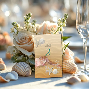 Tarjeta De Mesa Playa de Isla Tropical, Boda de Destino, Personali