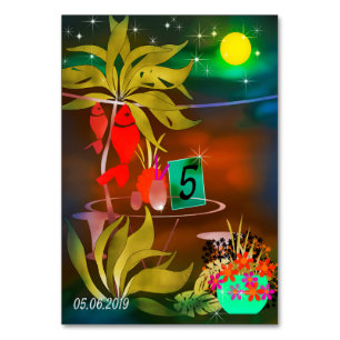 Tarjeta De Mesa Playa de verano bar cafetería de mar cóctel fiesta