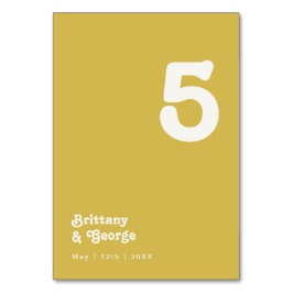 Tarjeta De Mesa Playa Retro | Número de tabla de oro