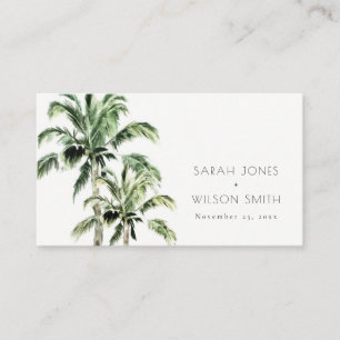 Tarjeta De Mesa Playa Tropical Palm Trees Acuarela Boda Place