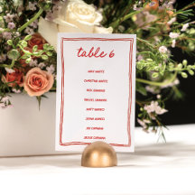 Playful Red Doodle Modern Number Seating Chart