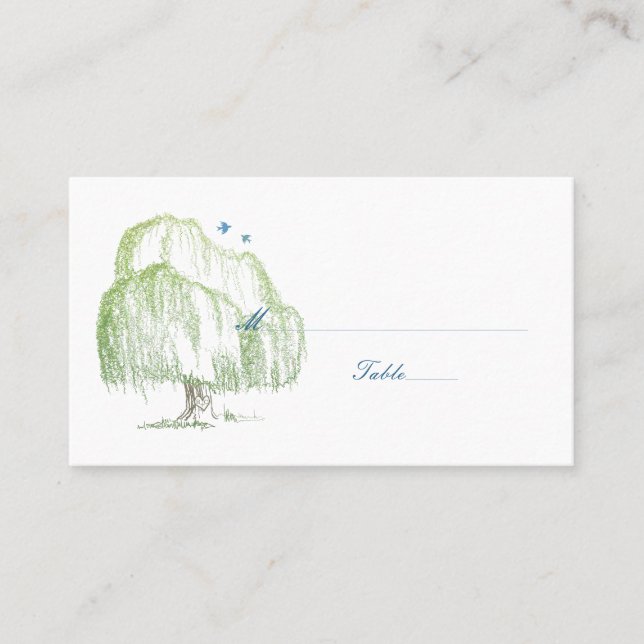 Tarjeta De Mesa Plaza de Boda de árbol silvestre de primavera o ta (Anverso)