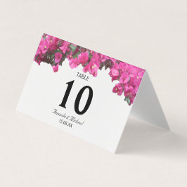 Tarjeta de mesa plegable para boda floral tropical