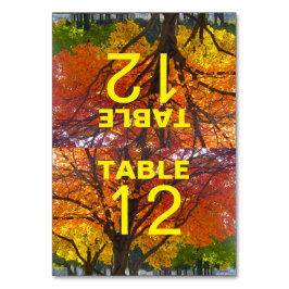 Tarjeta de mesa plegada Boda de hojas de otoño