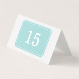 Tarjeta de mesa plegada de color turquesa simple y