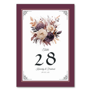 Tarjeta De Mesa Pluma, gris, cobre y Rosa de Boda floral