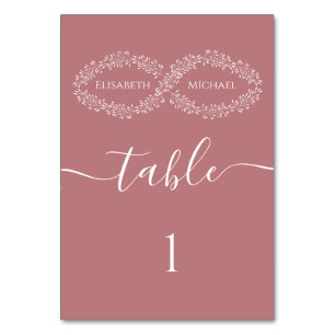 Tarjeta De Mesa Polvoriento infinito rosa botánico romántico elega