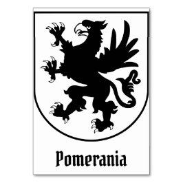 Tarjeta De Mesa Pomeranian Coat of Arms Black and White Heraldic
