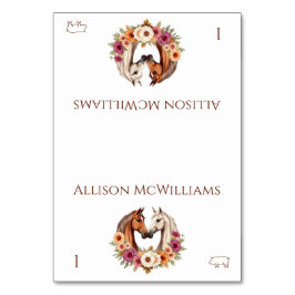 Tarjeta De Mesa Porcino de los caballos del oeste del país