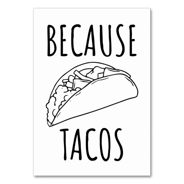 Tarjeta De Mesa Porque los tacos (Anverso)