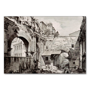 Tarjeta De Mesa Pórtico de Octavia Roma Arte en Blanco y Negro